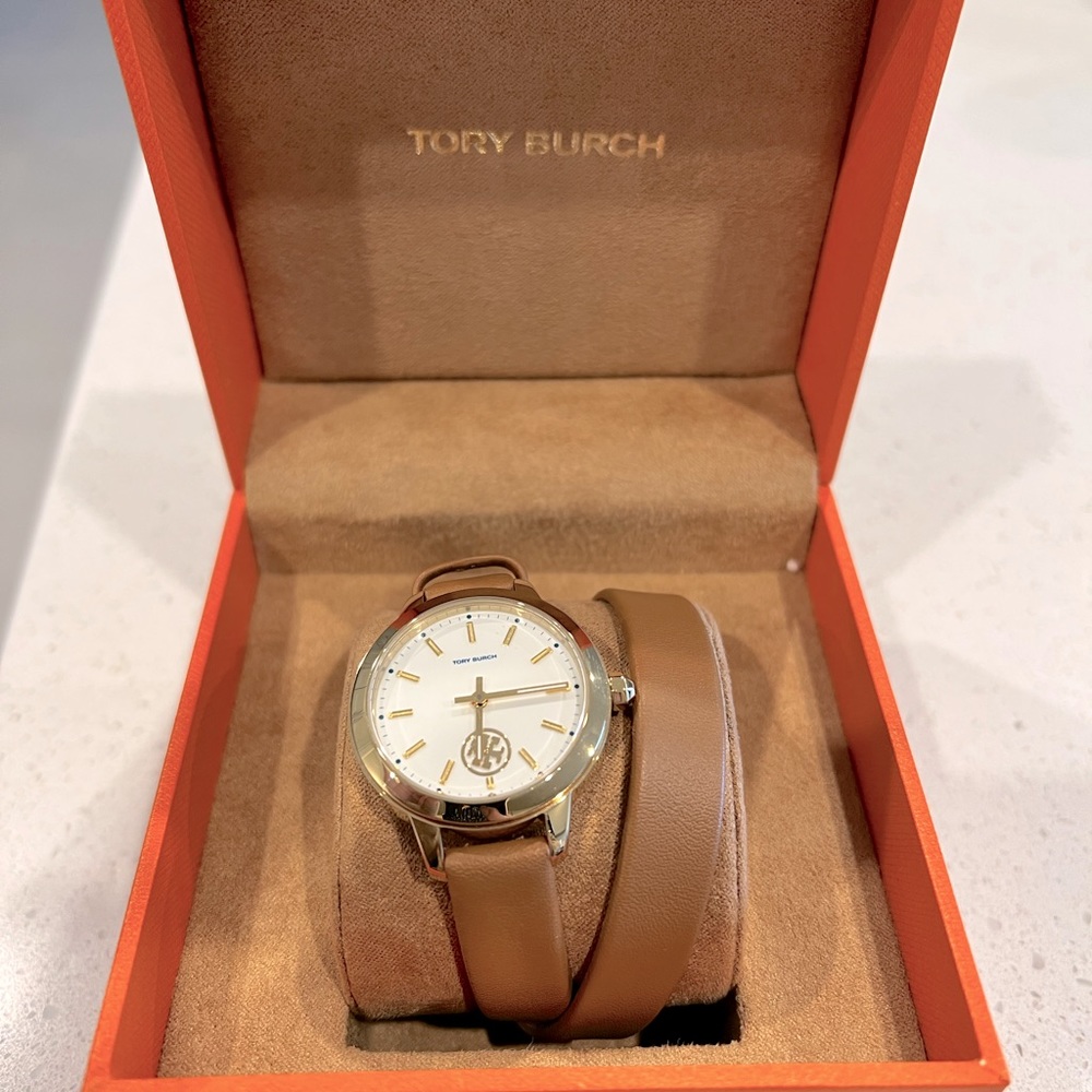 Tory Burch Collins Watch - Tan (excellent condition)